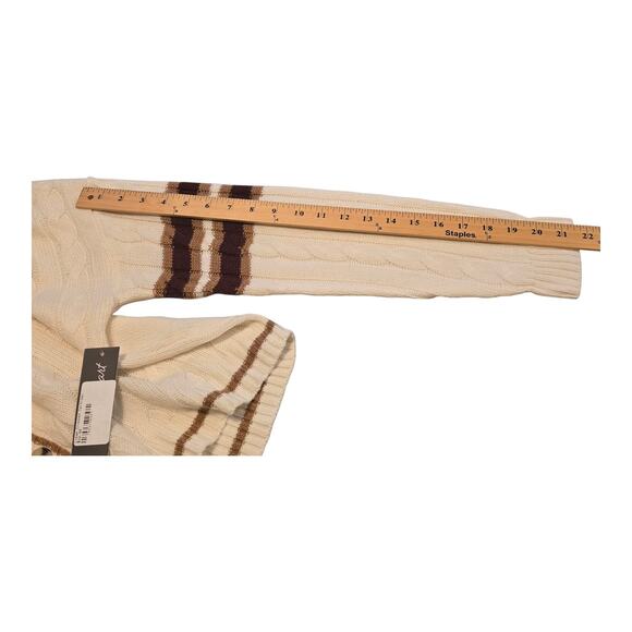 Derek Heart Preppy 90s Womens Cardigan Size Large White Cable Knit Academia NWT - Picture 11 of 12